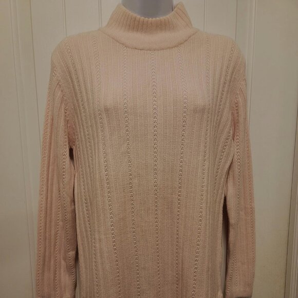 Vintage Classic Pink Mock Turtleneck Sweater - Picture 1 of 10